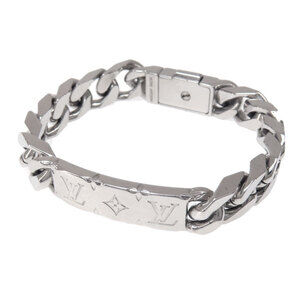 LOUIS VUITTON Silver Monogram Charm Bracelet